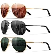 Eiuizah Polarized Aviator Sunglasses for Men Women- Classic Sun Glasses for Driving Fishing with ...