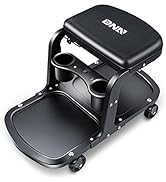 DNA Motoring TOOLS-00196 Garage/Shop Rolling Stool 5 Rollers Heavy Duty Creeper Seat with Towel R...