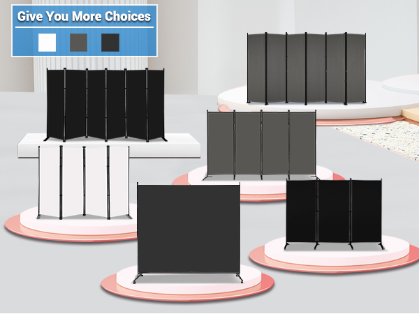 Mayoliah various room divders folding privacy screen in black grey and white colors