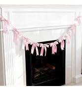 Bow Garland Banner - 10Pcs Pre-Strung Satin Bows for Baby Shower, Birthday, Bridal Shower, Weddin...