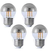4W Half Chrome Light Bulbs Dimmable G45, Silver Tipped Mirror Retro Decorative LED Edison Bulb E2...