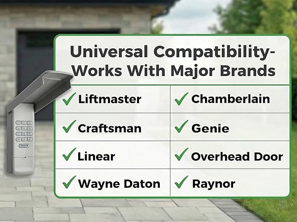 Universal garage door keypad compatible with Liftmaster Chamberlain Craftsman Genie Overhead Linear