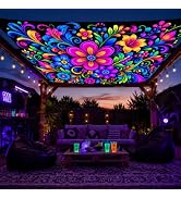 Simpkeely Blacklight Shade Sail Waterproof, Neon Garden Outdoor Sun Shade | 6' x 8', Fluorescent ...