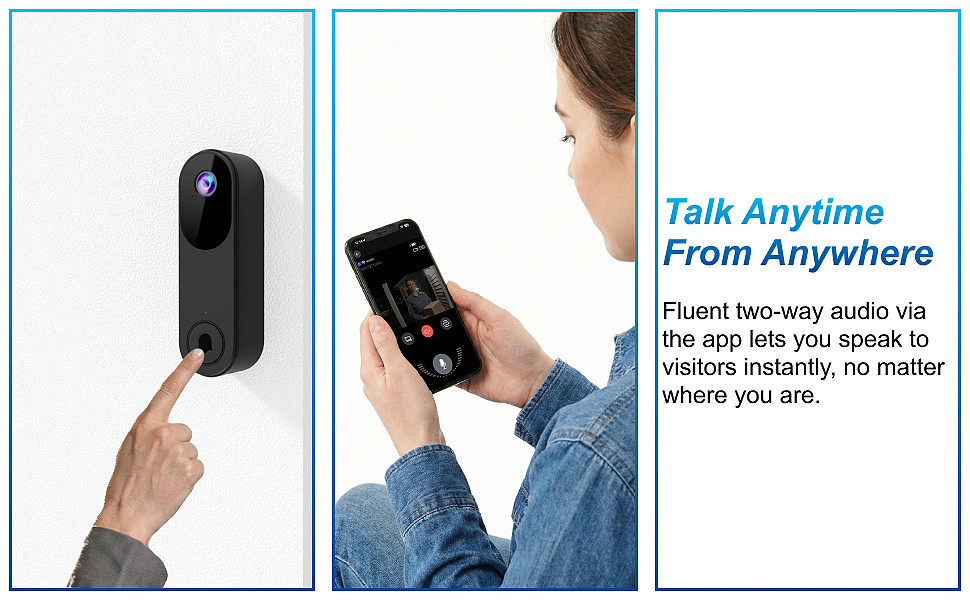 doorbell wireless with camera; ring video doorbell; wireless doorbell camera no subscription;