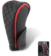 CouTunp Leather Gear Shift Cover, Car Gear Shift Knob Cover, Breathable Anti-Slip Shift Lever Pro...