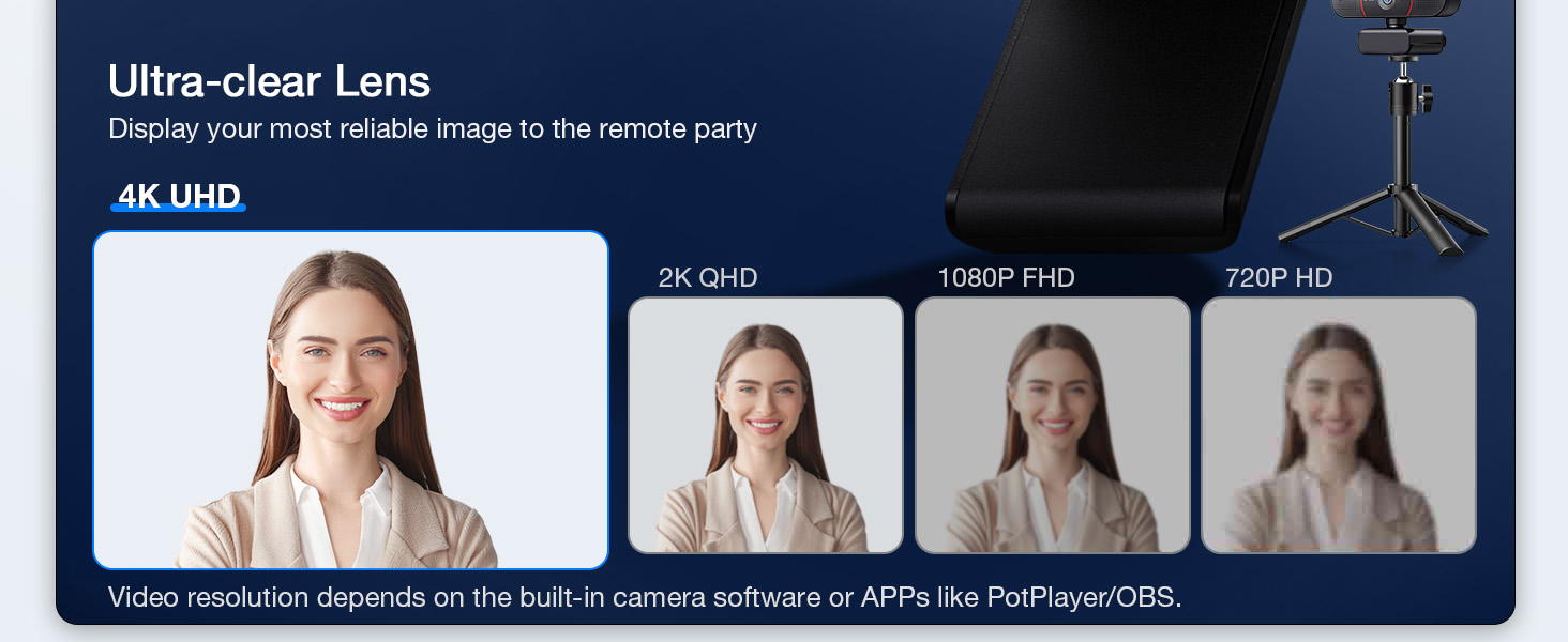 EMEET C960 4K Webcam with Tripod