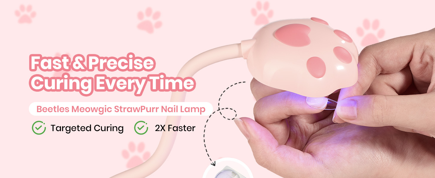 Beetles Gooseneck UV Nail Lamp - Meowgic MilkKitty Mini LED Nail Light