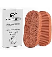 BEAUTICONE 100% Natural Terracotta Pumice Stone for Feet - Durable Callus Remover for Cracked Hee...