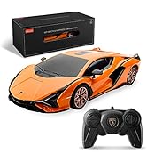 BEZGAR Licensed RC Series, 1:24 Scale Remote Control Car Lambo Sián FKP 37 Electric Sport Racing ...