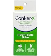 Canker-X Mouth Sore Spray, Oral Pain Relief from Canker Sores, Burns & More, No Burning & Numbing...