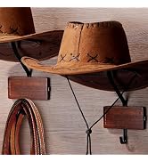 Taozun Cowboy Hat Rack for Wall - 2 Packs Iron Western Hat Organizer Hanger for Hats Display and ...