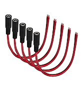 5.5mm x 2.5mm DC Power Terminal Cable 5-Pack, 14AWG 0.8FT with Female Barrel Connector for CCTV C...