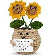 OASSIE Gifts for Mom from Daughter Son - Handmade Positive Sunflower Crochet with Card - Mom Gift...