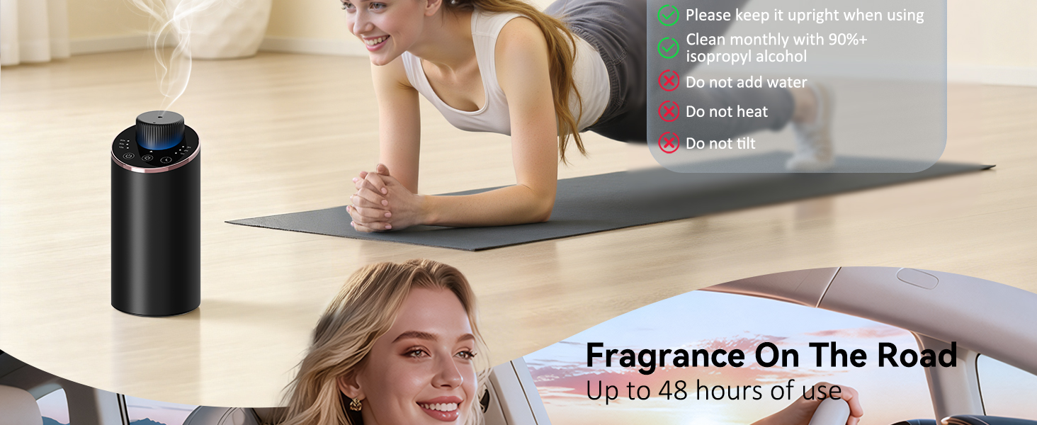 waterless diffuser essential oil scent aromatherapy sentiment portable mini freshener car home room