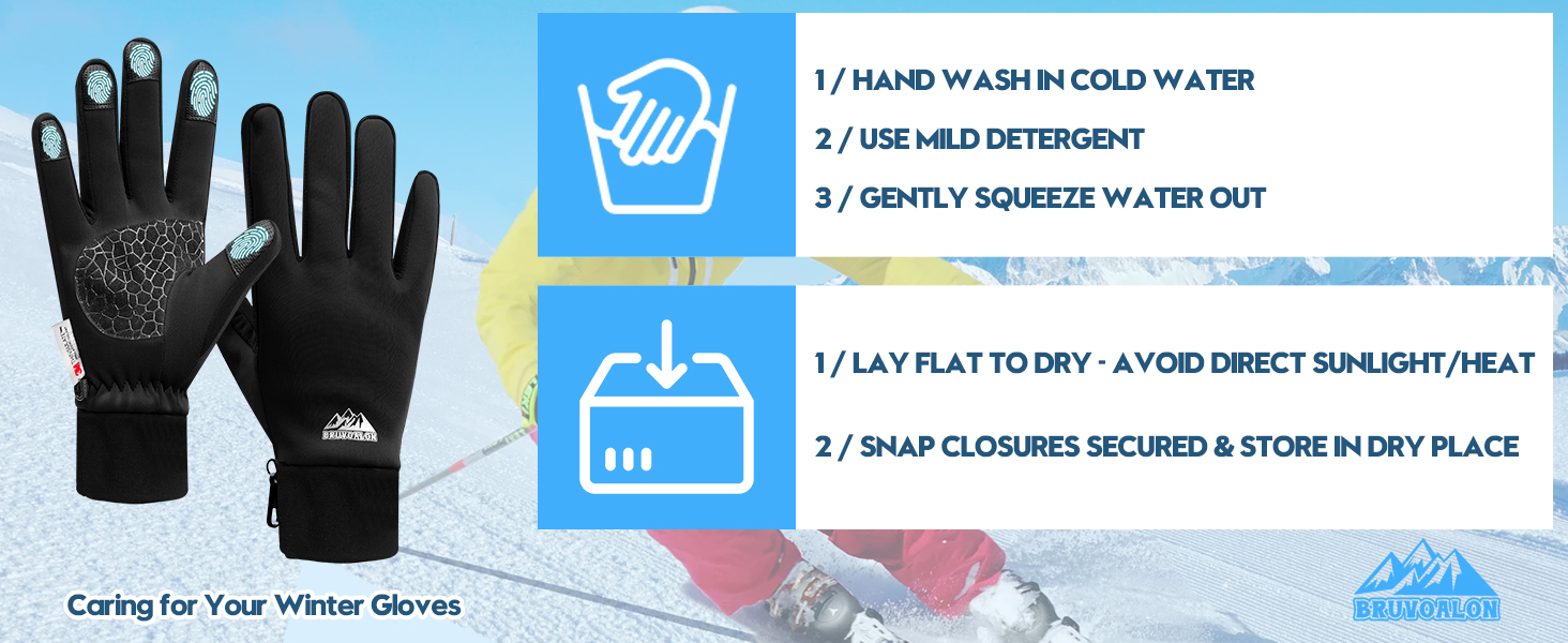 Bruvoalon Winter Gloves: Reinforced Palms for Ice Climbing & Snowmobiling