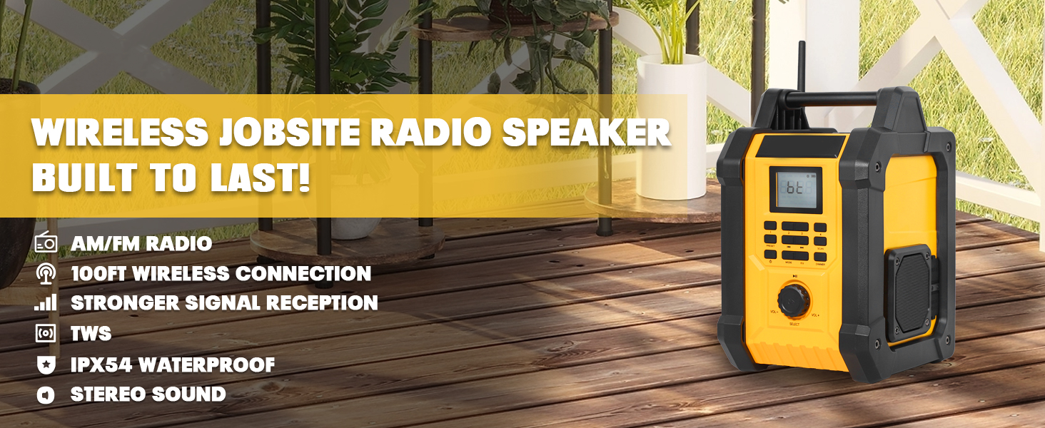 WIRELESS JOBSITE RADIO SPEAKER BUILT TO LAST