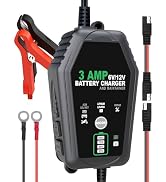 3 AMP Battery Charger, 6V/12V Smart Car Battery Charger, Fully Automatic Battery Maintainer Trick...