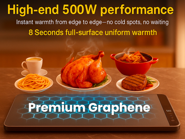 Graphene food warming mat