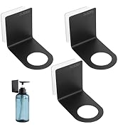 Segbeauty Adhesive Bottle Holder, 3pcs Stainless Shampoo Bottle Holder, Black Drill-Free Shower D...