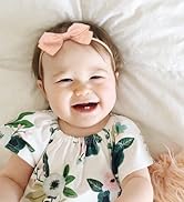 Cherssy Baby Girl Headbands and Hair Bows, 10pcs Stretchy Nylon Hairbands for Newborn, Infant, To...