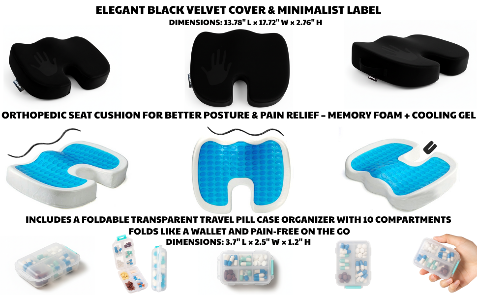 pill organizer; travel pill organizer; pill organizer 4 times a day; car seat cushion; velvet cover