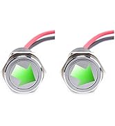YWBL-WH LED Dash Panel Warning Fog Turn Light Indicator 14mm 12V LED Indicator Light (2 Pcs)