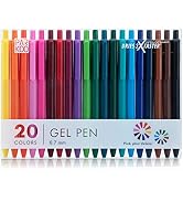 ParKoo Retractable Gel Pens 0.7mm Quick Dry Ink, 20 Assorted Candy Colors Fine Point Smooth Writi...
