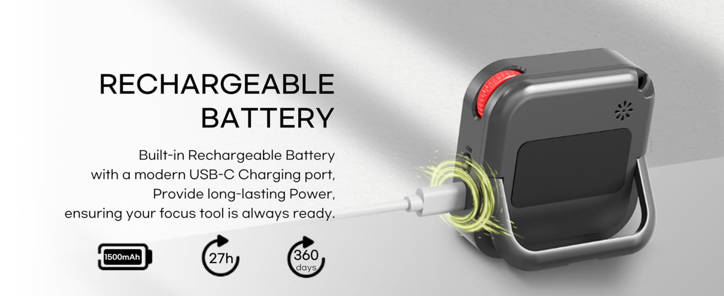 creaviva digital visual timer rechargeable battery USB type C port