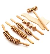 tuuli Accessories - Wooden Massager Roller Set, Multi-Functional Body Roller for Cellulite Reduct...