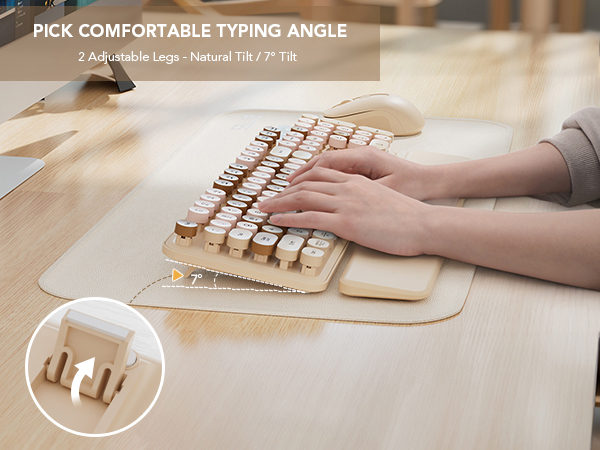 Foldable tilt legs for a more comfortable typing angle cafe office girl bedroom off to college