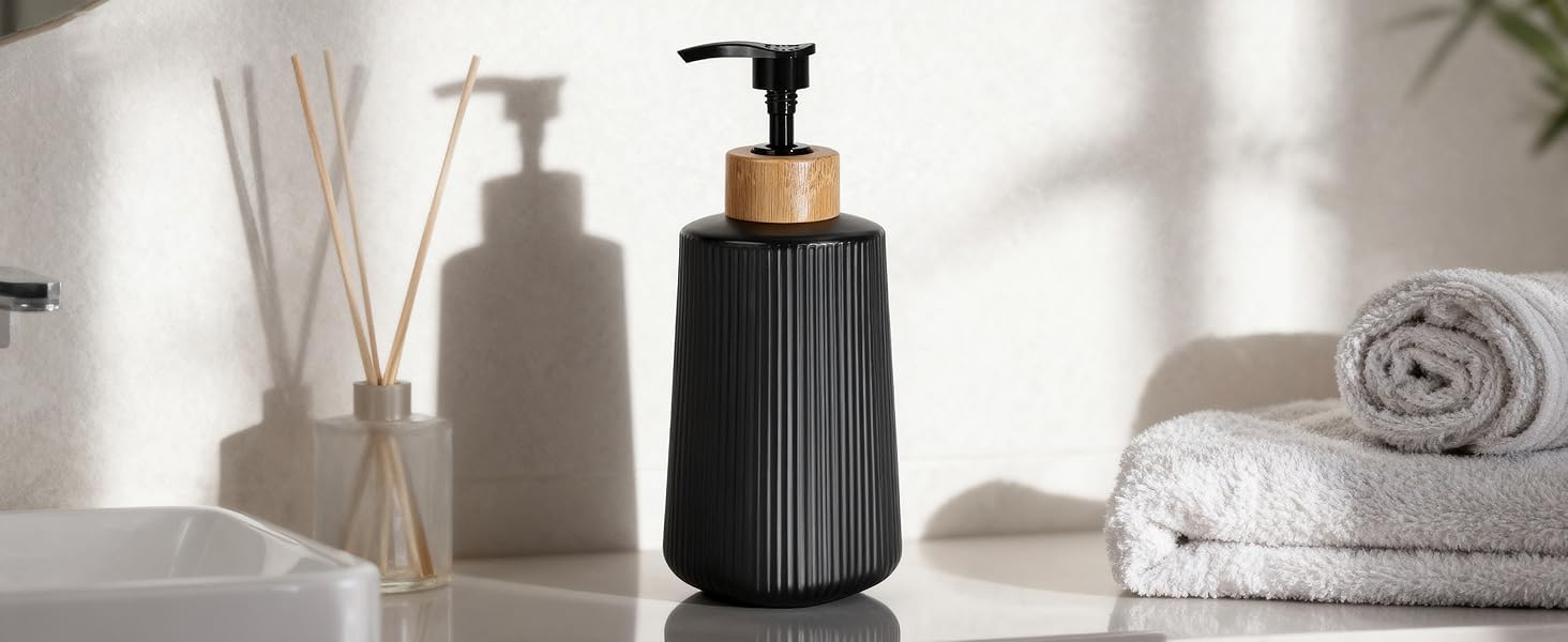 Glass soap dispenser for bathroom