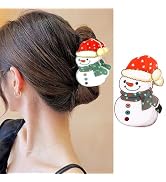 1Pcs Christmas Hair Claw Clips for Women Winter Snowman Shape Hair Clips Non-Slip Hair Jaw Clips ...