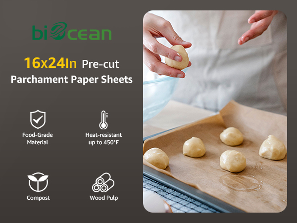 biocean Unbleached Parchment Paper Sheets16x24