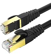 KASIMO Cat 8 Ethernet Cable 2 FT, Cat8 Network LAN Cable High Speed 40Gbps with RJ45 Gold Plated ...