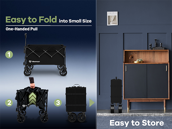Hikemoon lightweight folding portable wagon easy to store
