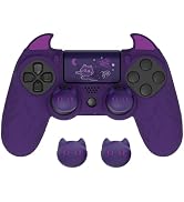 PlayVital Cute Demon Controller Skin for ps4 with Thumb Grips & Stickers, Kawaii Anti-Slip Silico...