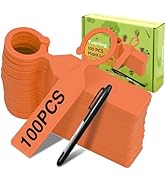Plant Labels Yuanling 100Pcs Plastic Waterproof Plant Tree Tags Nursery Garden Markers for Indoor...