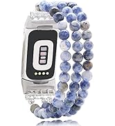 C&L Accessories Compatible with Fitbit Charge 5 Bands Natural Gemstone Beaded Handmade Adjustable...