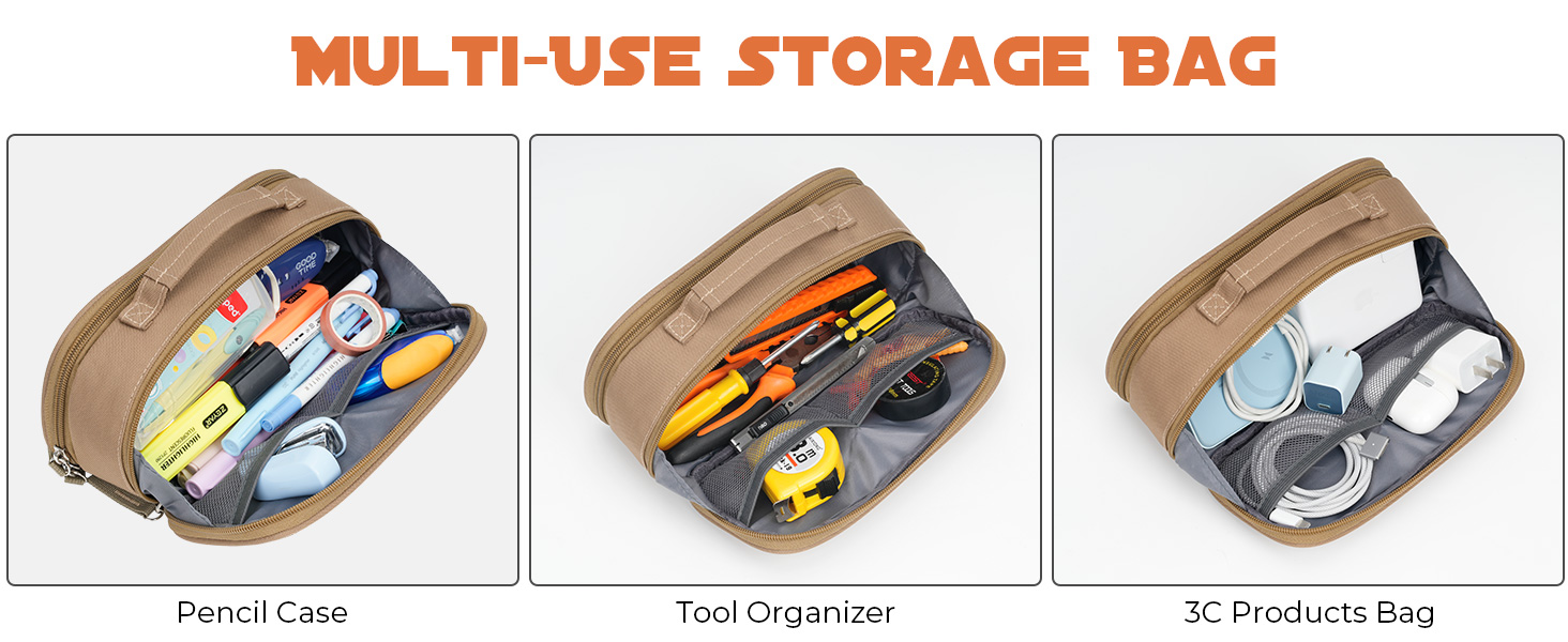 Tactical Extra Large Capacity Pencil Case for Men Adults Small Tool Bag Organizer for Office Travel