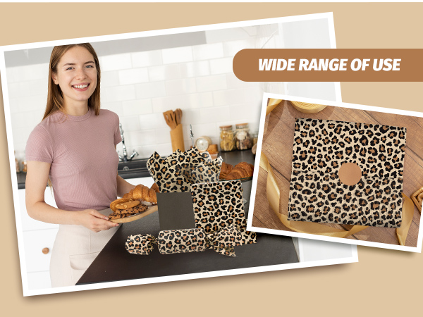 Gift Wrapping Paper Brown Safari Animal Cheetah DIY Art Crafts Tissue