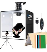 PULUZ 12''×12'' Portable Photography Light Box,Dimmable Photo Studio Light Box with 120 High CRI ...