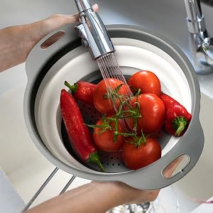 collapsible colander strainer for kitchen