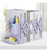 Honagu Adjustable Bookends, Metal Book Ends for Shelves Heavy Book, Desk Magazine File Organizer ...