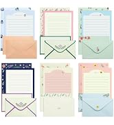 KSIWRE 36 PCS Stationary Set with Envelopes,6 Different Style Cute Letter Writing Kit,24 Statione...