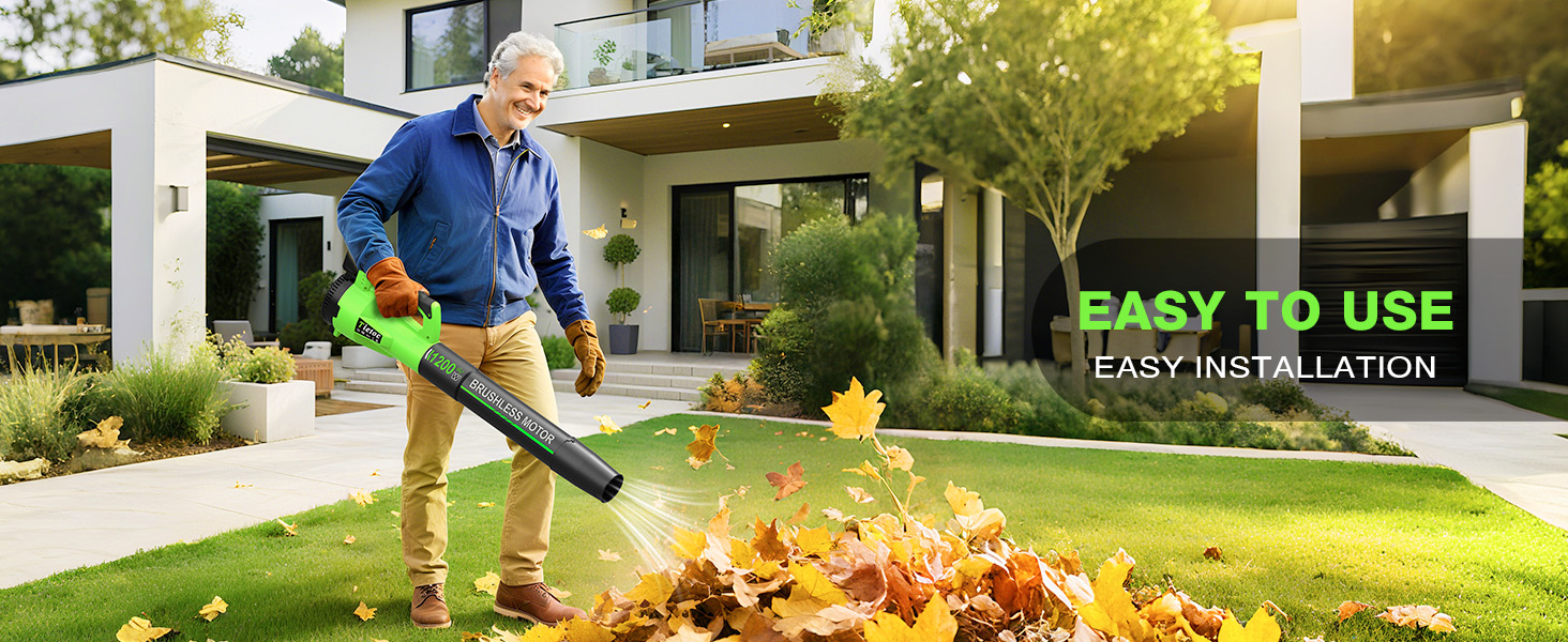 Tietoc Leaf Blower Cordless, 735CFM/200MPH Brushless Electric Leaf Blower