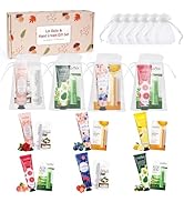 Lip Balm And Hand Cream Gift Set For Women, 6 Lip Balm Bulk + 6 Organza Bags + 6 Hand Lotion, Bri...