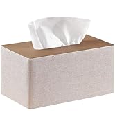 Larger Tissue Box Cover, Modern PU Leather Rectangular Facial Tissue Holder, Minimalist Tissue Or...