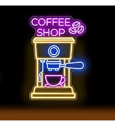Coffee Shop Neon Sign Coffee Maker LED Light Neon Sign for Coffee Shop Coffee House Neon Sign Res...