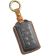 EASYANT Leather Key Fob Cover for Jeep 2021-2024 Grand Cherokee L Grand Wagoneer Key Case Protect...