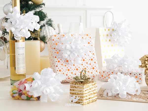 white bows for gifts